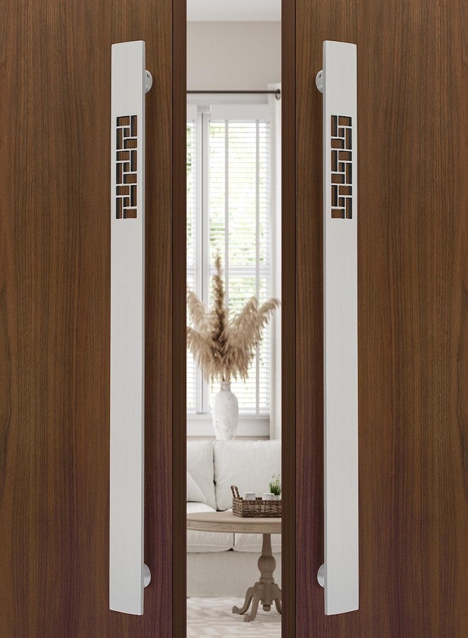 Atom 17.6 inches Stainless Steel Pull Handle | Silver Satin Finish | Door Handle | Center to Center Hole Size 15.6 inches, PH-DSH-01 (Pack of 2) - Image 1